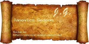 Janovics Gedeon névjegykártya